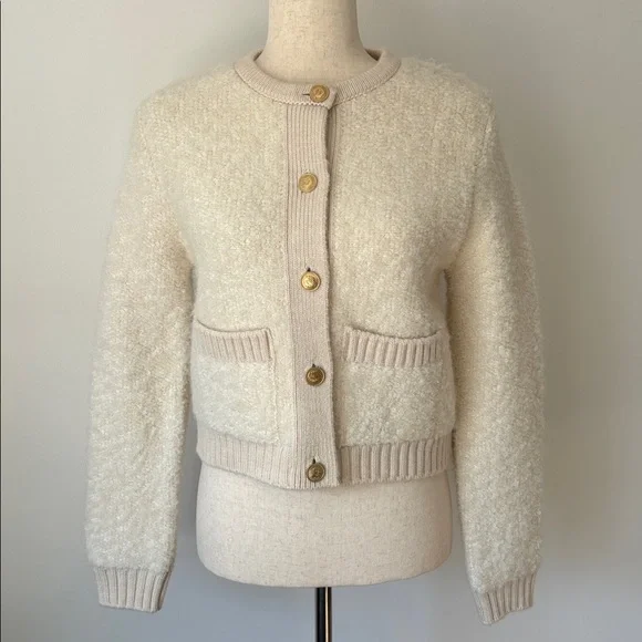 NWT Zara Bouclé Knit Cardigan - Picture 2 of 5